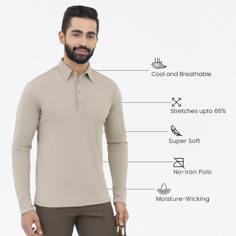 Beige Work Shirt Polo