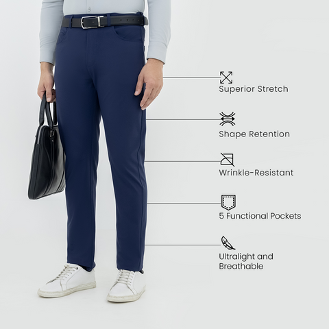 Solid Navy FlexPro 5 Pocket Pants