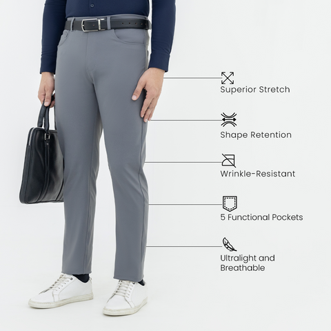 Solid Grey FlexPro 5 Pocket Pants