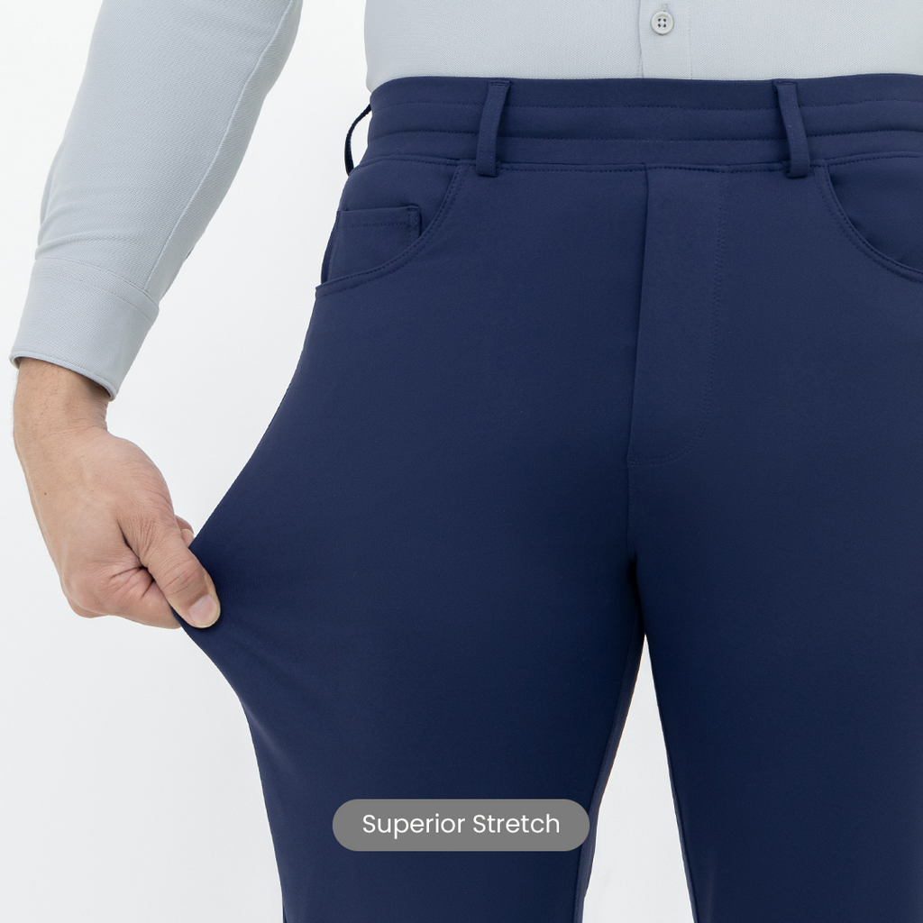 Vivo Basic Faux Pocket Leisure Pants - Navy Blue