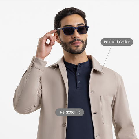 Beige Workday Shacket