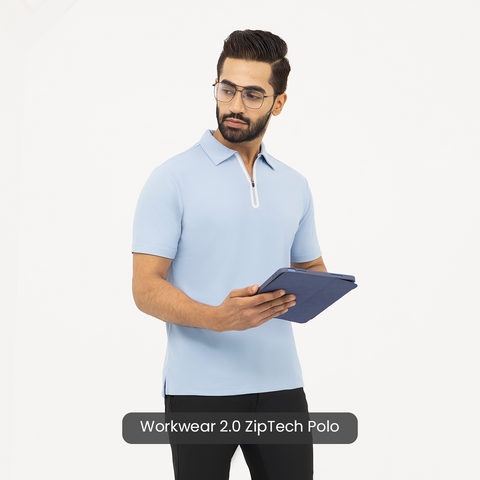 Ice Blue Startup Work-Polo