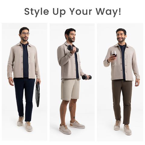 Beige Workday Shacket