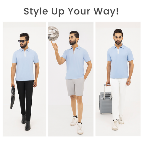 Ice Blue Startup Work-Polo