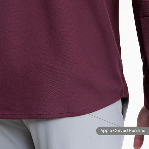 Maroon Workday Shirt with Tie Collar