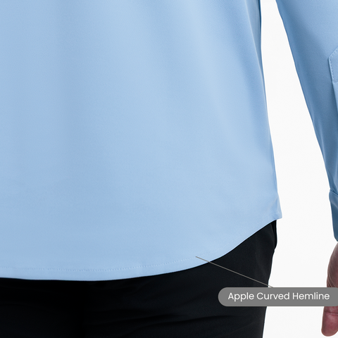 Ice Blue Workday Shirt with Tie Collar