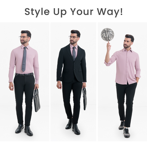 Mauve Workday Shirt with Tie Collar