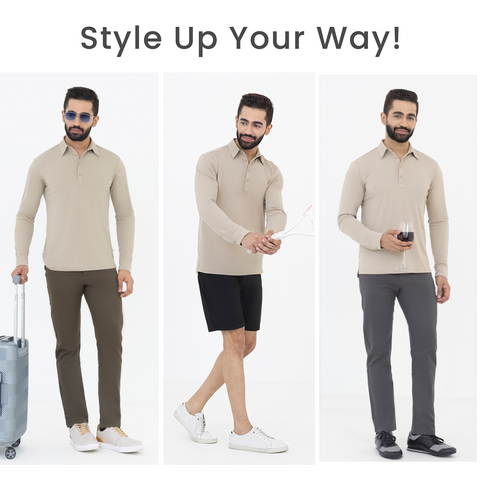 Beige Work Shirt Polo