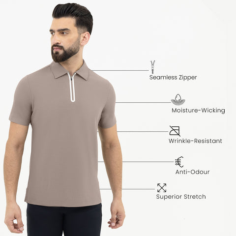 Charcoal ZipTech Work-Polo