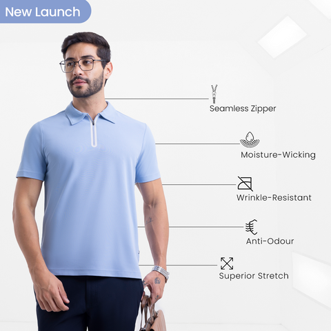 Ice Blue Startup Work-Polo