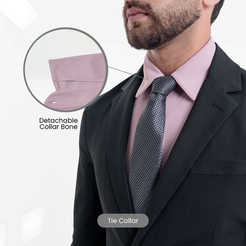 Mauve Workday Shirt with Tie Collar