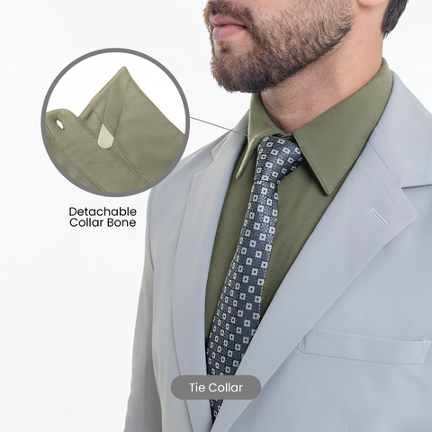 Four Leaf Clover Workday Shirt with Tie Collar