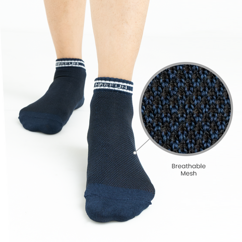 7-Day No Stink Work Socks (Pack of 4) 2 White, 1 Grey, 1 Navy