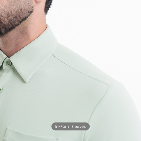 Smoke Green Workday Shirt with Tie Collar