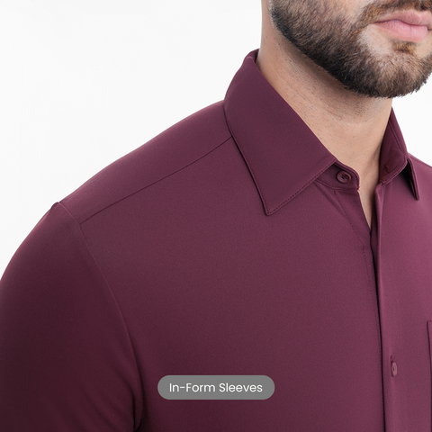 Maroon Workday Shirt with Tie Collar