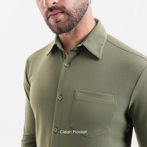 Four Leaf Clover Workday Shirt with Tie Collar