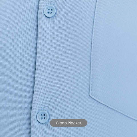 Ice Blue Workday Shirt with Tie Collar