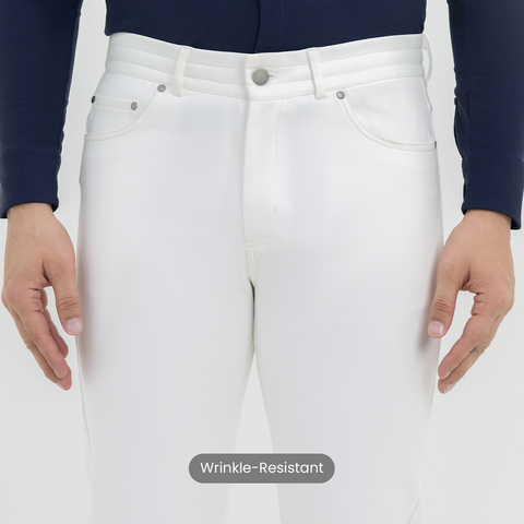 Solid White Winter Work Jeans