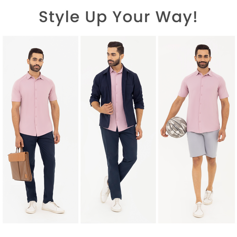 Solid Mauve Raglan-Short Sleeves CoolPro Shirt