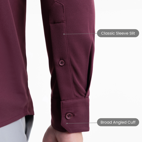 Maroon Workday Shirt with Tie Collar