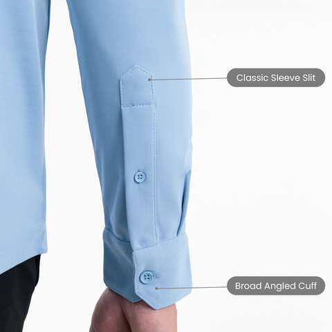 Ice Blue Workday Shirt with Tie Collar