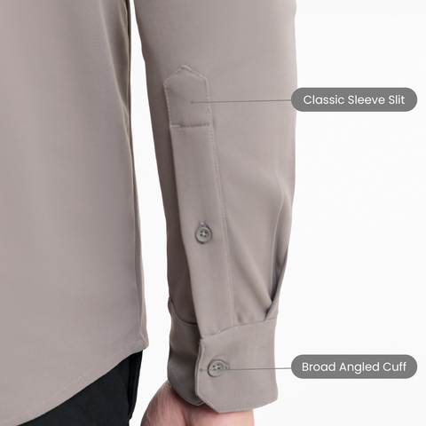 Charcoal Grey Workday Shirt with Tie Collar