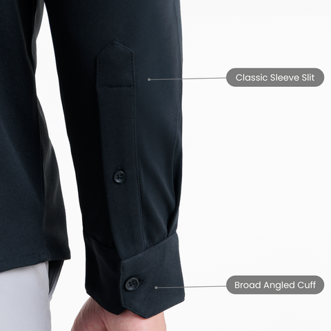 Black Workday Shirt with Tie Collar