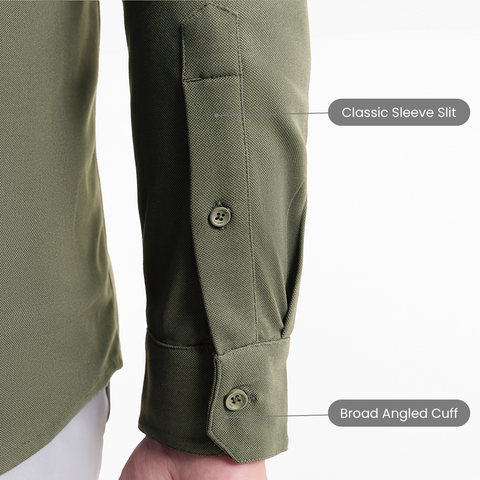 Four Leaf Clover Workday Shirt with Tie Collar