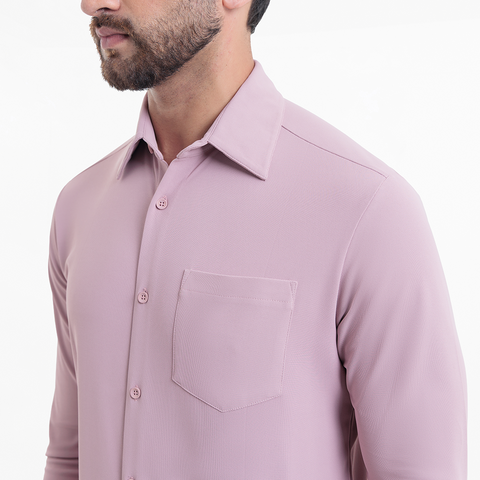Mauve Workday Shirt with Tie Collar