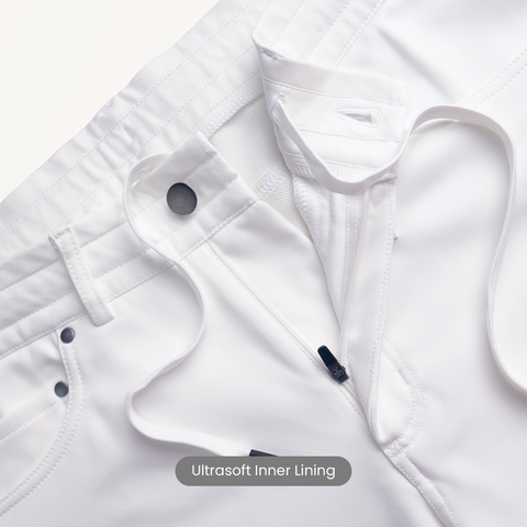 Solid White Winter Work Jeans