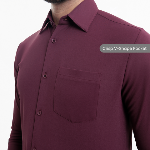 Maroon Workday Shirt with Tie Collar