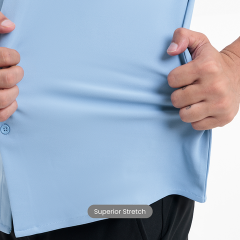 Ice Blue Workday Shirt with Tie Collar