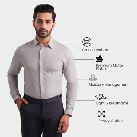 Light Grey PowerSnap Work Shirt