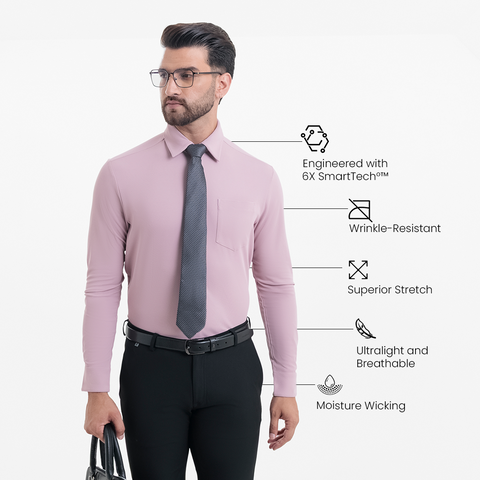 Mauve Workday Shirt with Tie Collar
