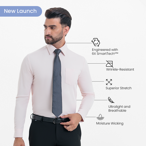 Prime Rose Workday Shirt with Tie Collar