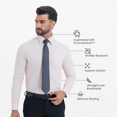 Prime Rose Workday Shirt with Tie Collar