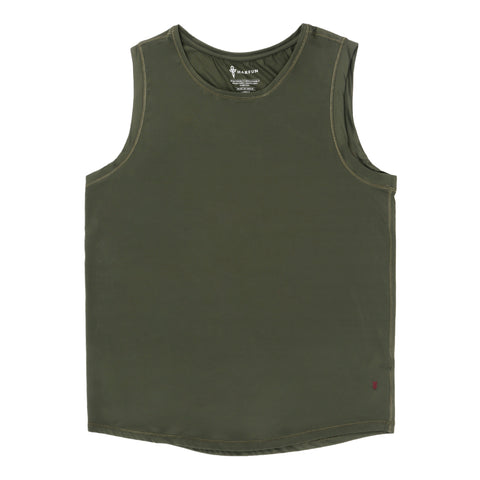 Solid Olive Everyday Tank Top - Harfun.in