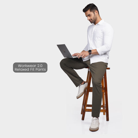 Olive Cross Pocket Relaxed Fit Pants - Harfun.in