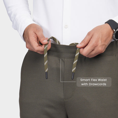 Olive Cross Pocket Relaxed Fit Pants - Harfun.in