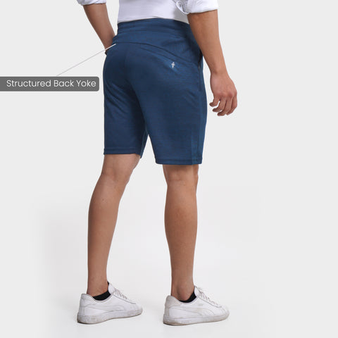 Melange Teal Weekend Shorts - Harfun.in