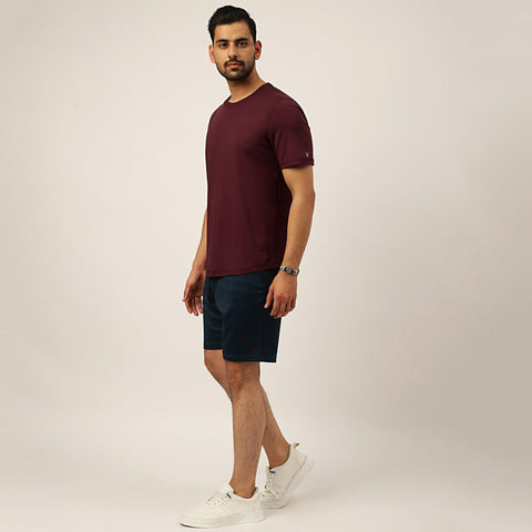 Solid Maroon Everyday Crew Neck T-Shirt - Harfun.in