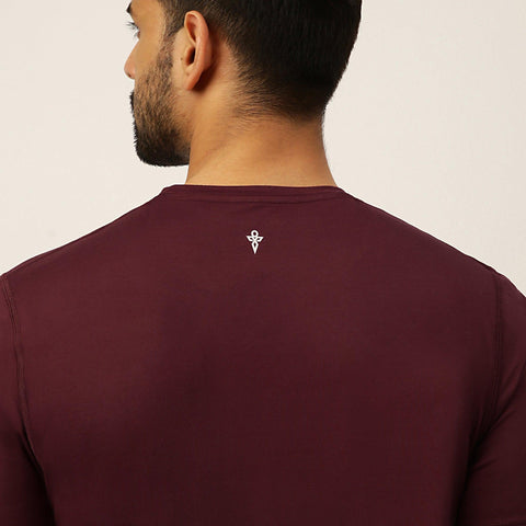 Solid Maroon Everyday Crew Neck T-Shirt - Harfun.in