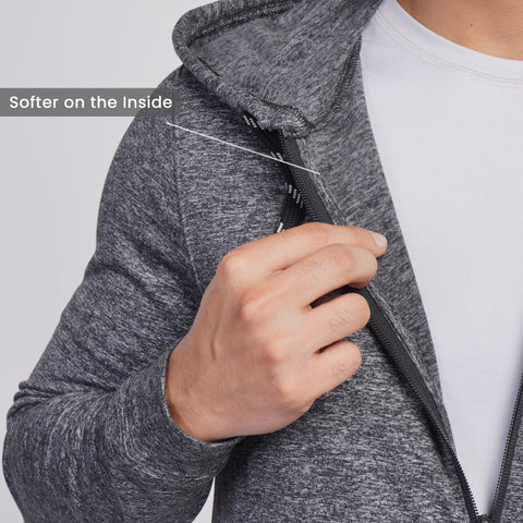 Work-Desk Melange Midgrey Cationi Zipper Jacket - Harfun.in