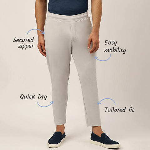 Solid Grey Workday Pant - Harfun.in