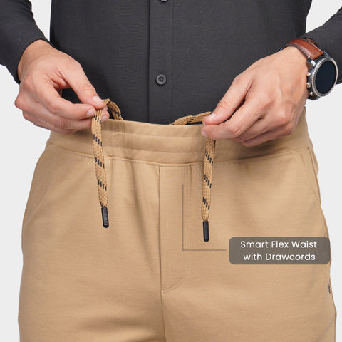 Khaki Cross Pocket Relaxed Fit Pants - Harfun.in