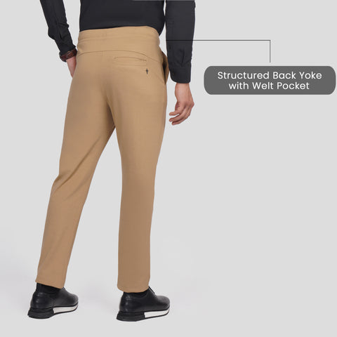 Khaki Cross Pocket Relaxed Fit Pants - Harfun.in