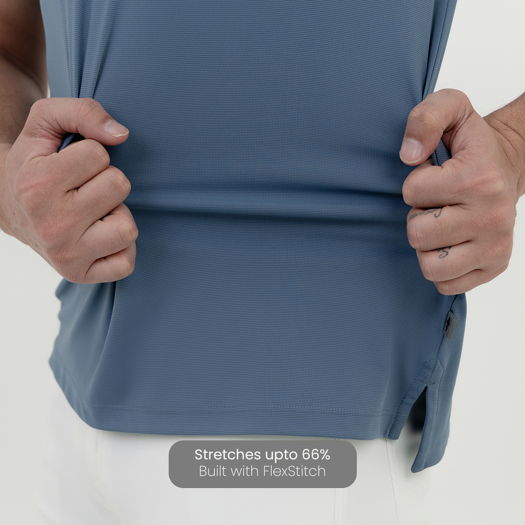 Metal Blue Smart Stretch Polo – Harfun.in