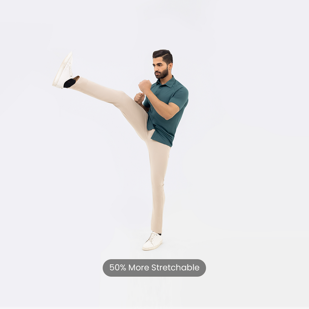 Deep Beige Tech Chinos – Harfun.in