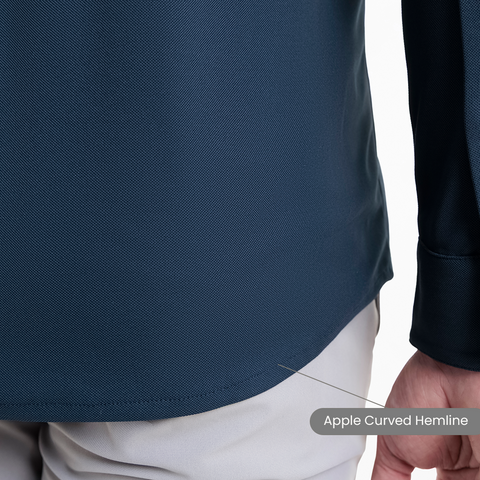 Navy Workday Shirt with Tie Collar