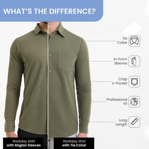 Four Leaf Clover  Workday Shirt with Tie Collar